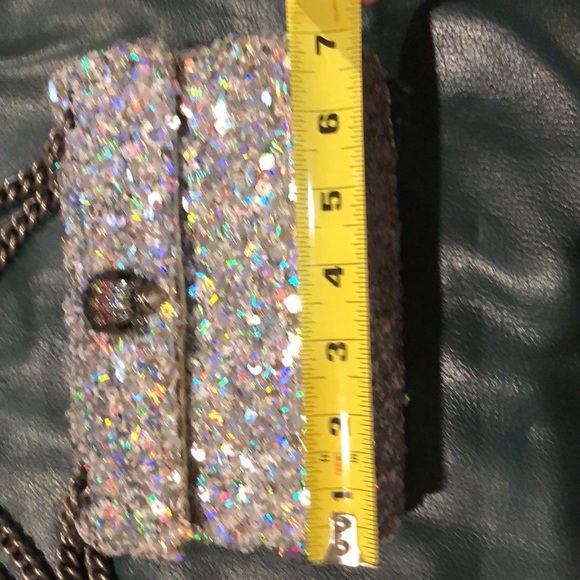 Kurt Geiger Kensington Silver Sequin Handbag - Picture 9 of 11